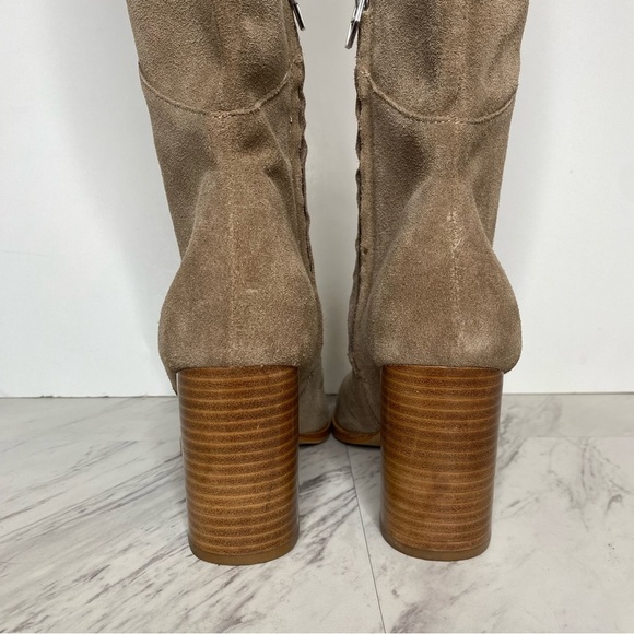 Dolce Vita Flin Gray Suede Heeled Tall Boot 9 1/2 - Picture 4 of 16